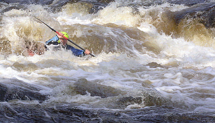 Clive Marfleet paddling Bala Mill Falls