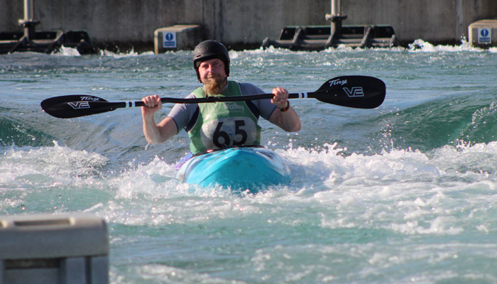 Danny Palmer paddling the legacy course